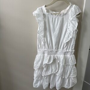 LoveShackFancy Girls Decker Heritage White Ruffled Kids Dress